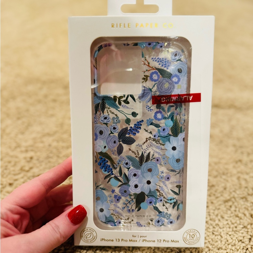 Blue and purple floral IPhone 13 Pro Max/ IPhone 12 Pro Max case💜